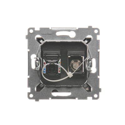 Prise antenne SIMON 54 type "F" + RJ45 catégorie 6 (module) anthracite