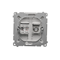 Prise antenne SIMON BASIC type "F" + ordinateur RJ45 catégorie 6 métallisé satiné