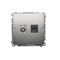 Prise antenne SIMON BASIC type "F" + ordinateur RJ45 catégorie 6 métallisé satiné