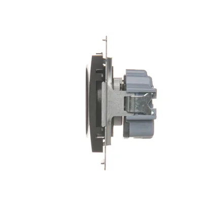 Prise avec mise à la terre et obturateurs (module) 16A 250V anthracite (métallique)