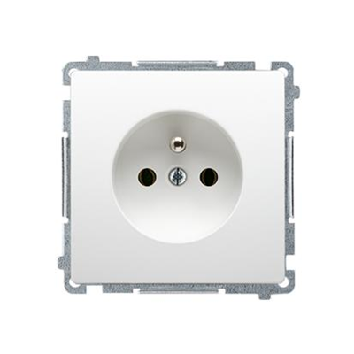 Prise avec mise à la terre (module) 16A 250V blanc