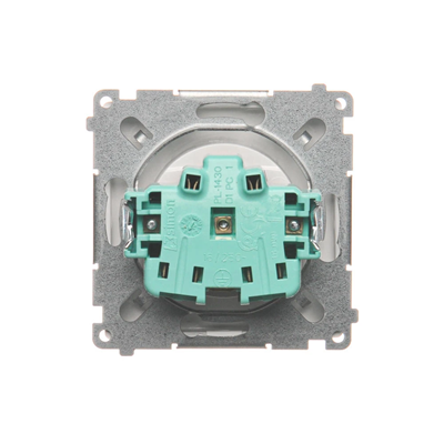 Prise avec mise à la terre (module) 16A 250V blanc
