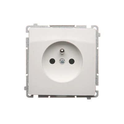 Prise avec mise à la terre (module) 16A 250V blanc
