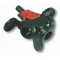 Prise caoutchouc triple schuko avec une fiche 16A 2P+T 230V IP44