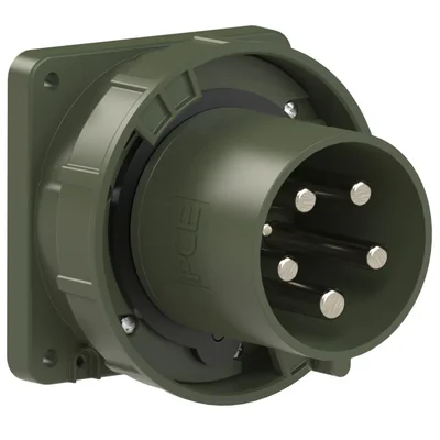 Prise CEE droite 125 A 5P6H IP67 POWER TWIST marron-vert