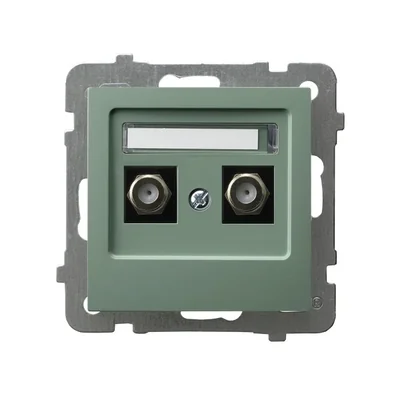 Prise d'antenne double AS type F, vert mat