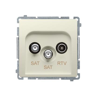 Prise d'antenne double borne SAT-SAT-RTV (module) beige