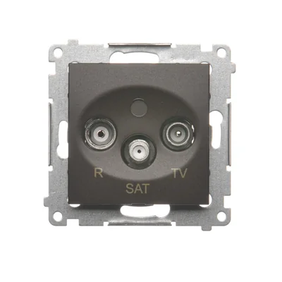 Prise d'antenne end/end R-TV-SAT (module) bronze métallisé mat