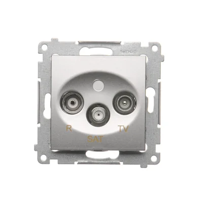 Prise d'antenne pass-through R-TV-SAT (module) argent (métallique)