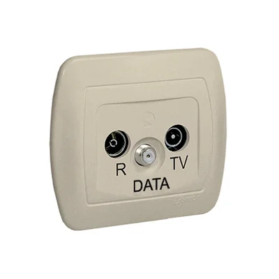 Prise d'antenne R-TV-DATA atténuation 10dB blanc pur