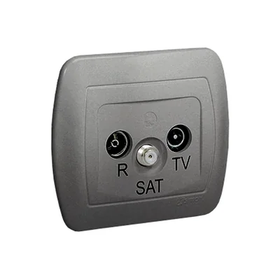 Prise d'antenne R-TV-SAT argent (métallique)