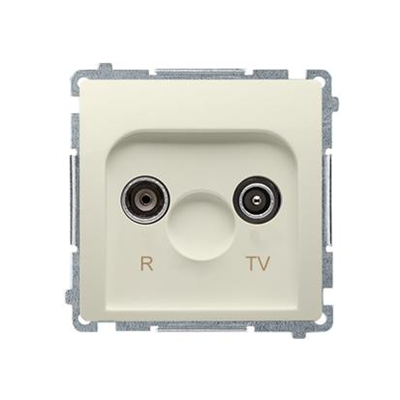 Prise d'antenne R-TV traversante (module) atténuation 10dB beige