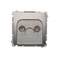 Prise d'antenne R-TV traversante (module) atténuation 10dB inox (métallique)