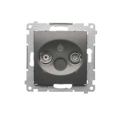 Prise d'antenne R-TV traversante (module) Atténuation TV et R 10dB anthracite (métallique)
