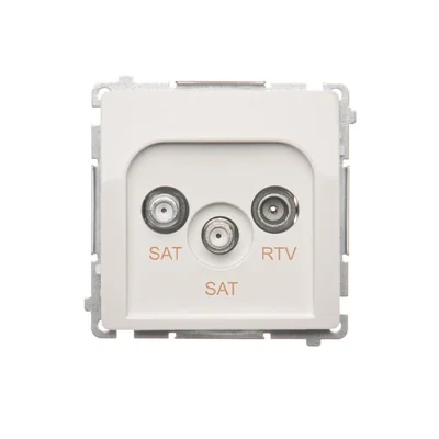 Prise d'antenne satellite double extrémité SAT-SAT-RTV (module) blanc