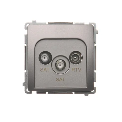 Prise d'antenne satellite double extrémité SAT-SAT-RTV (module) inox (métallique)