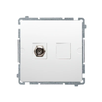 Prise d'antenne simple de type F, blanche