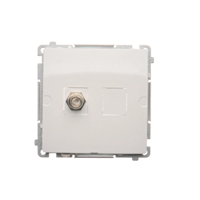 Prise d'antenne simple de type F, blanche