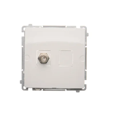 Prise d'antenne simple de type F, blanche