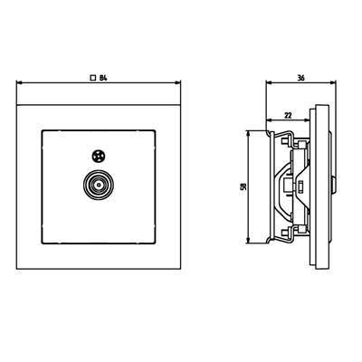 Prise d'antenne simple SONATA type F blanc