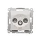 Prise d'antenne traversante R-TV-SAT (module) blanc