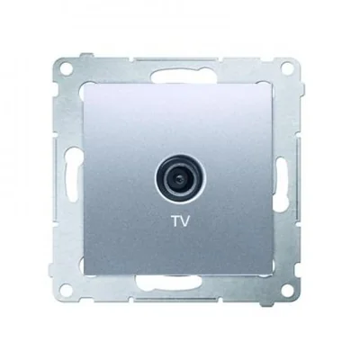 Prise d'antenne TV simple (module) argent (métallique)