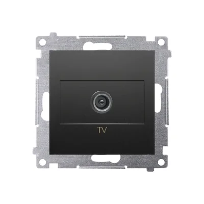 Prise d'antenne TV simple Simon 54 WMDA-01000x-049 (module). Pour installations individuelles ; noir