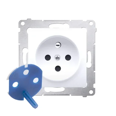 Prise DATA avec clé d'autorisation (module) 16A 230V bornes à vis blanches