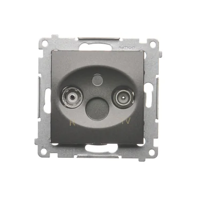 Prise de borne d'antenne R-TV pour prises de passage (module) anthracite (métallique)