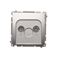 Prise de borne d'antenne SIMON BASIC R-TV pour prises de passage (module) argent mat