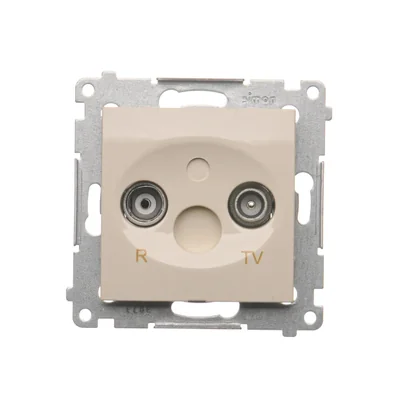 Prise de borne R-TV pour prises de passage (module) crème