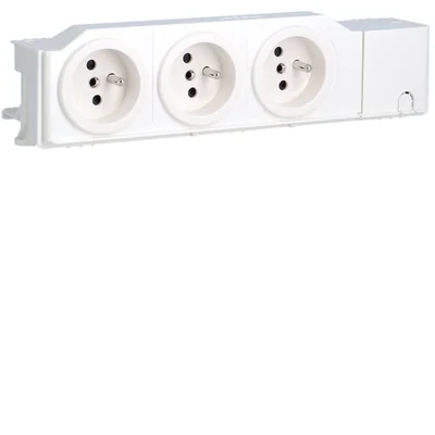 Prise de courant à 3 voies 230V, VDI, rail DIN/plaque de montage
