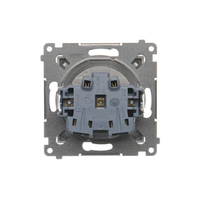 Prise de courant avec mise à la terre et obturateurs (module) 16A 250V connecteurs rapides argent (métallique)