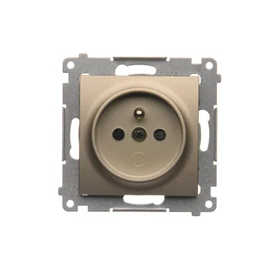Prise de courant avec mise à la terre et obturateurs (module) 16A 250V connecteurs rapides or (métallique)