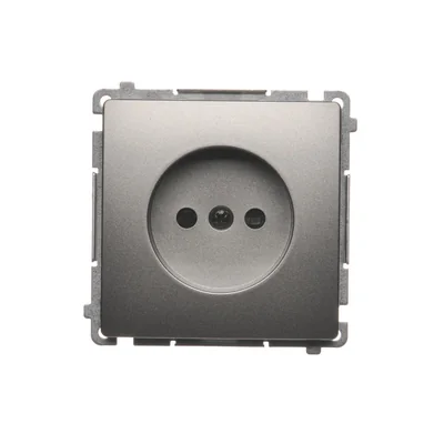 Prise de courant (module), 230V, métal satiné