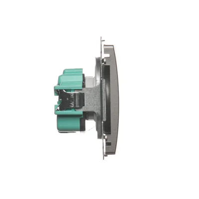 Prise de courant (module), 230V, métal satiné