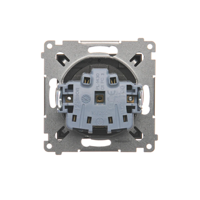 Prise de courant pour la version IP44 avec pour plusieurs cadres (module) 16A 250V volet transp. anthracite (métallique)