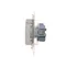 Prise de courant pour version IP44 avec obturateurs et joint de cadre (module) 16A 250V blanc