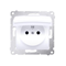 Prise de courant pour version IP44 avec obturateurs et joint de cadre (module) 16A 250V blanc