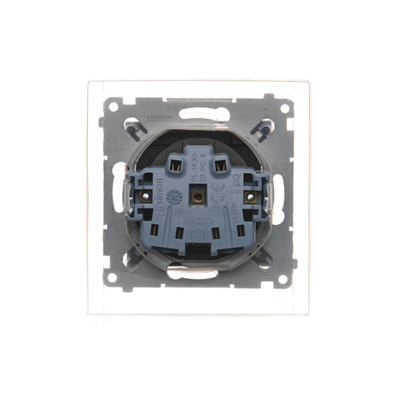 Prise de courant pour version IP44 avec obturateurs et joint de cadre (module) 16A 250V couvercle transparent anthracite (métallique)