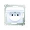 Prise de courant pour version IP44 avec obturateurs et joint de cadre (module) 16A 250V volet transparent blanc