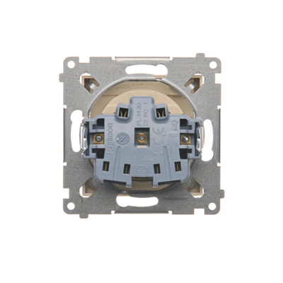 Prise de courant pour version IP44 avec obturateurs pour châssis multiples (module) 16A 250V crème