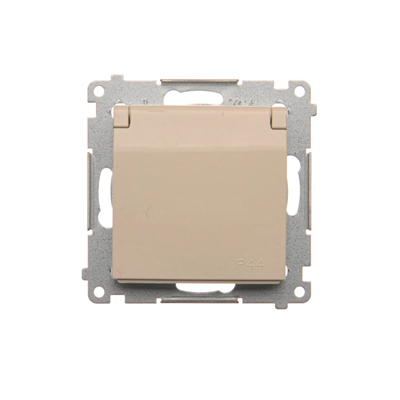 Prise de courant pour version IP44 avec obturateurs pour châssis multiples (module) 16A 250V crème