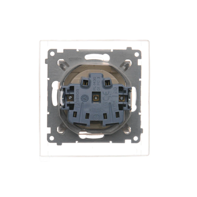 Prise de courant pour version IP44 avec volets et joint de cadre (module) 16A 250V couvercle transparent crème