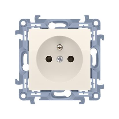 Prise de courant simple avec mise à la terre (module) 16A 230V crème