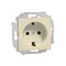 Prise de courant simple avec mise à la terre Schuko avec obturateurs pour chemins de courant (module) 16A 250V beige