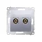 Prise de haut-parleur simple (module) argent métallisé