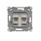Prise de haut-parleur simple (module) argent métallisé
