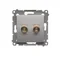 Prise de haut-parleur simple (module) argent métallisé