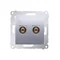 Prise de haut-parleur simple (module) argent métallisé